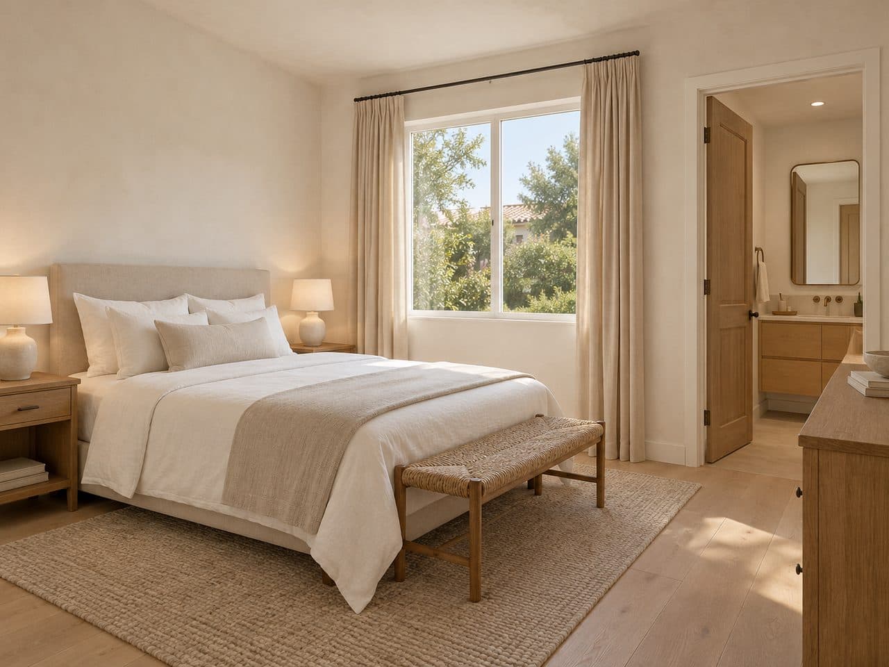 ADU built for aging in place: a calm, bright bedroom