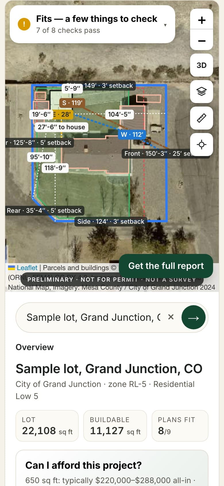 The lot check on a phone