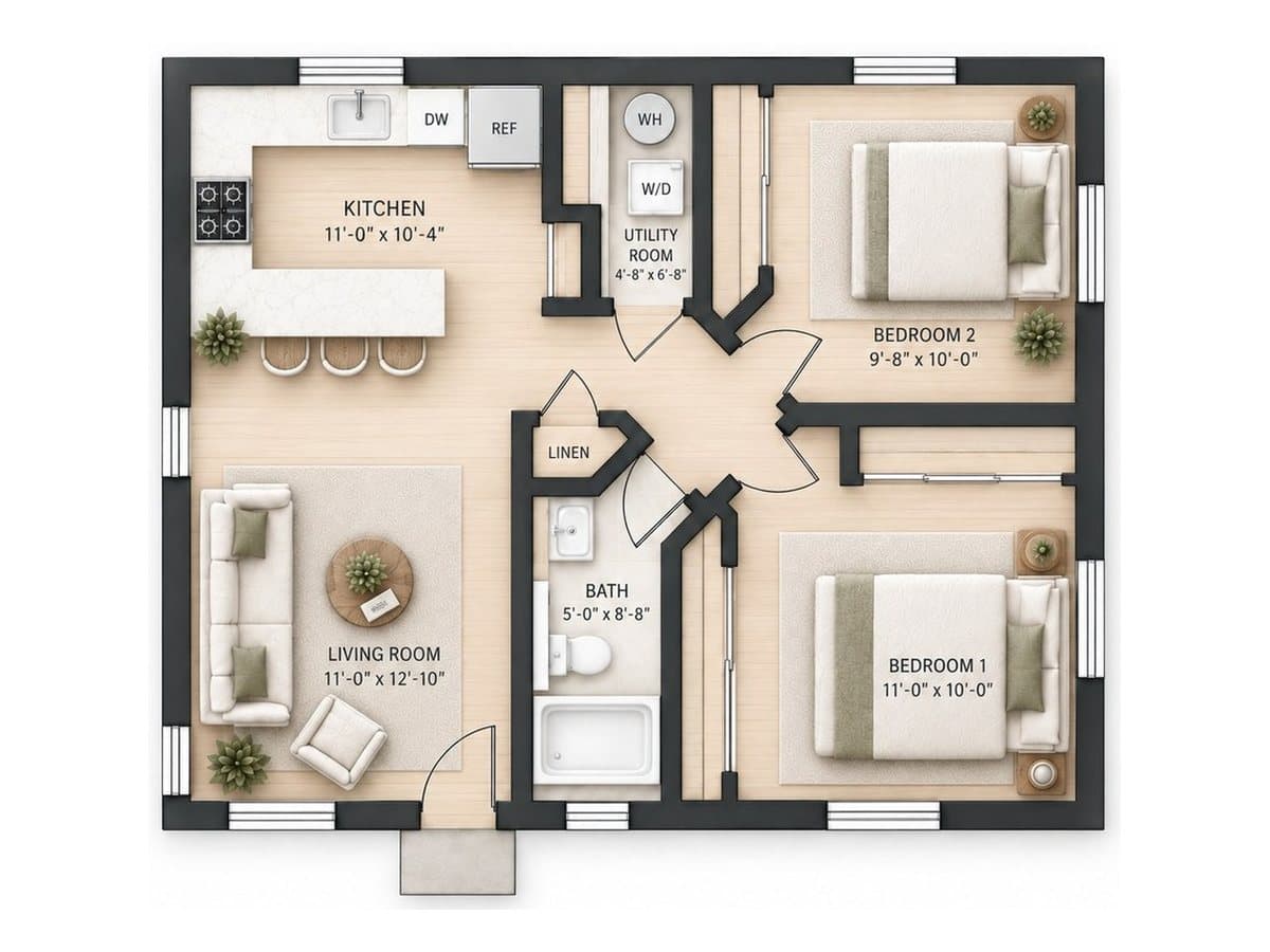 A floor plan drawing on its own, with no property context